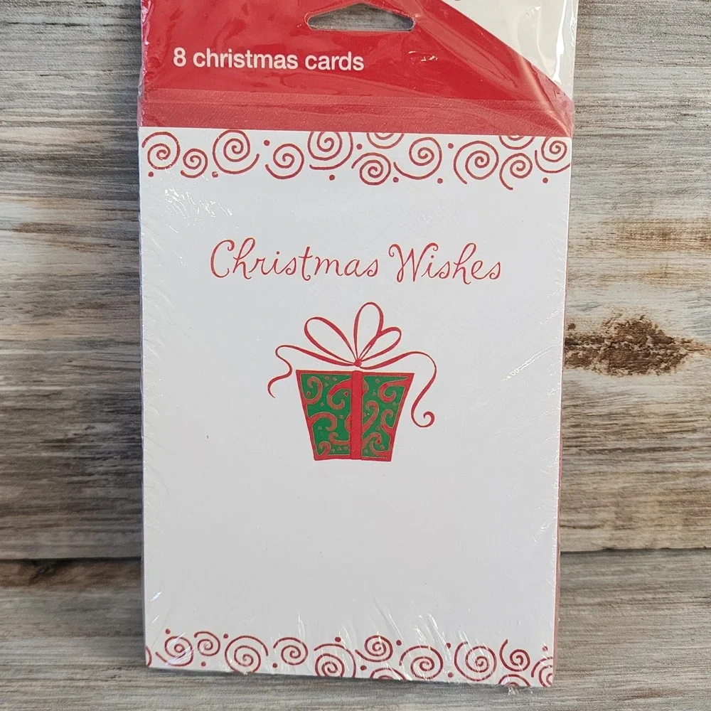 Carlton Cards Christmas Wishes 8 Count Holiday Greeting Cards Set with Envelopes